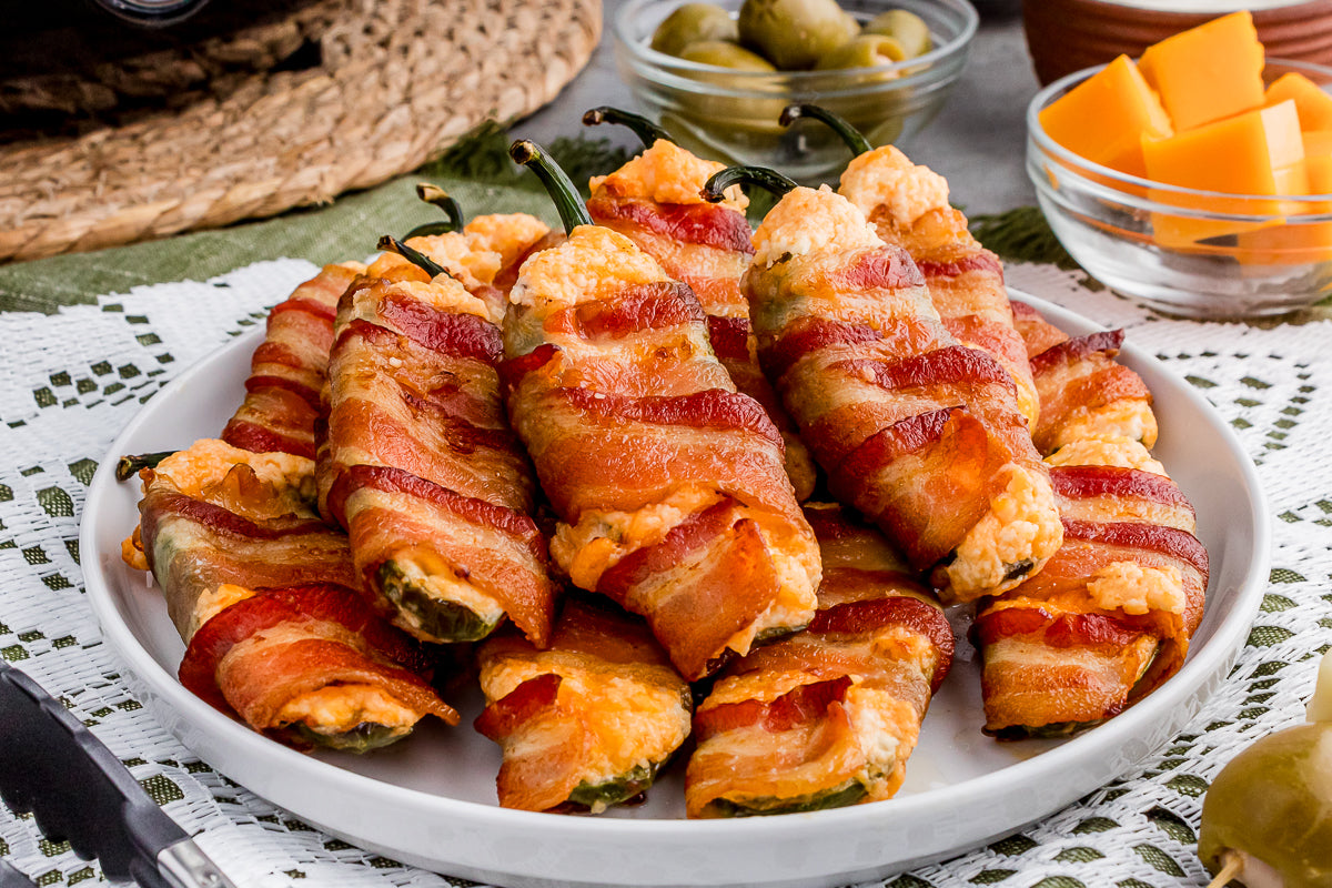 Air Fryer Bacon-Wrapped Jalapeno Poppers
