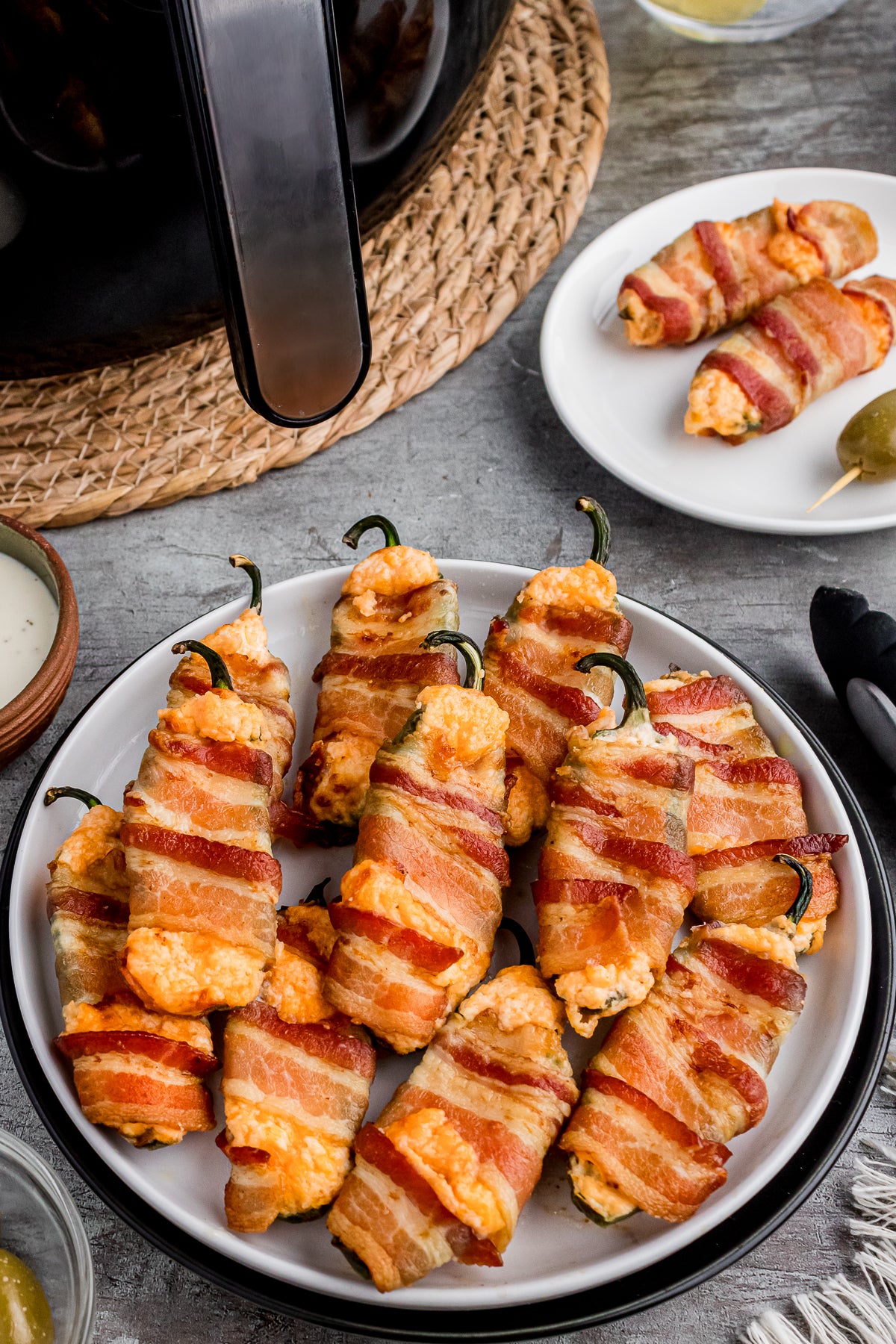 Air Fryer Bacon-Wrapped Jalapeno Poppers